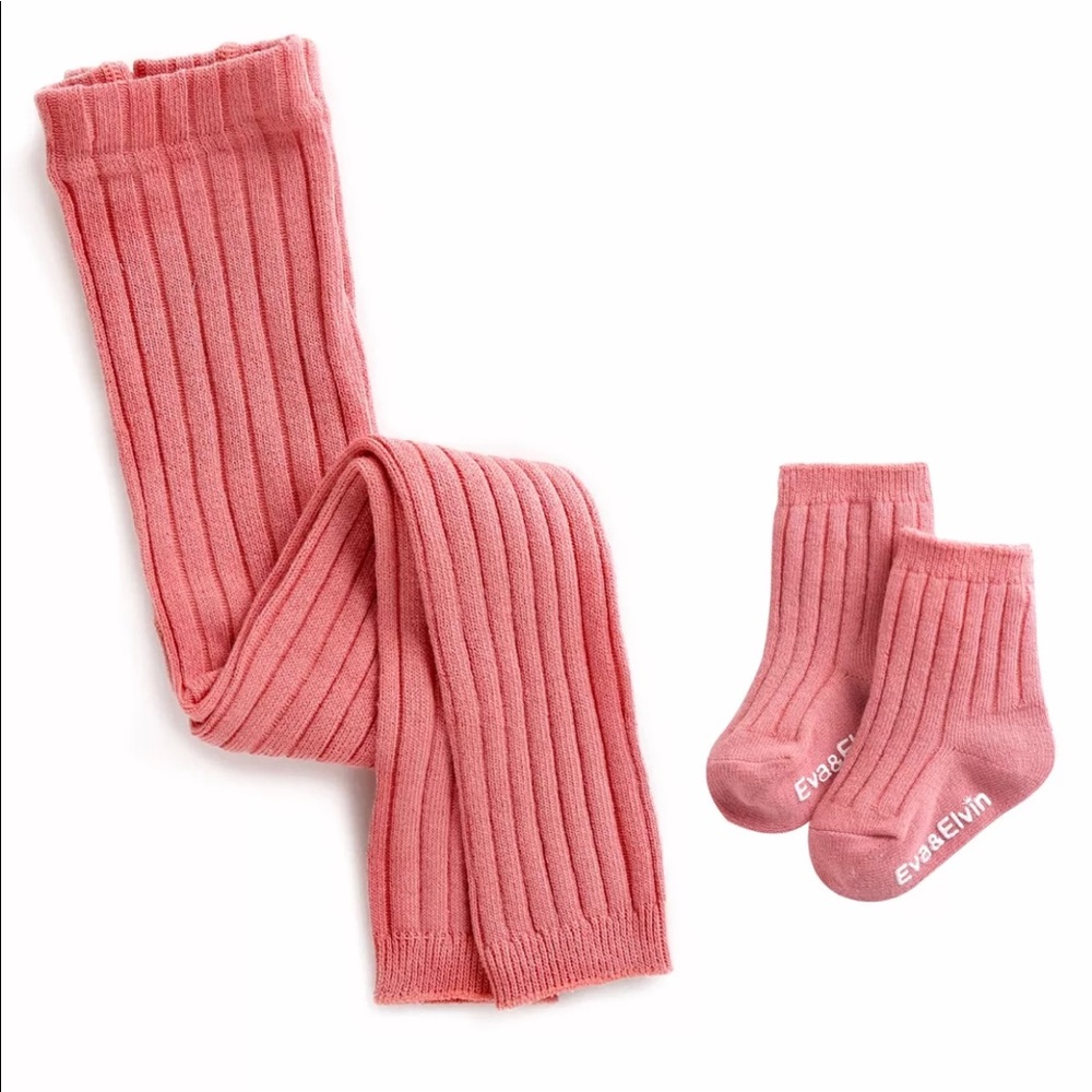 Lovely Pink Footless Legging Sock Set